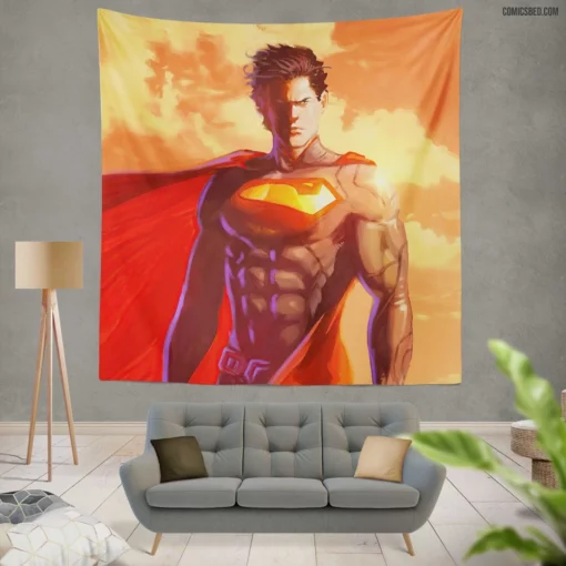 Superman DC Mighty Man of Steel Comic Wall Tapestry