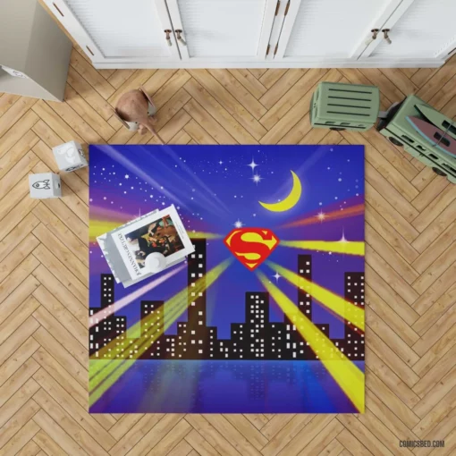 Superman Iconic City Savior Comic Rug