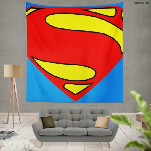 Superman Iconic Kryptonian Comic Wall Tapestry