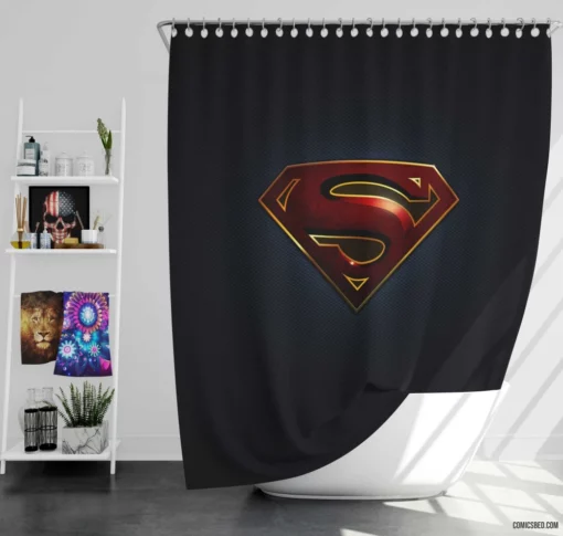 Superman Iconic Man of Steel Comic Shower Curtain