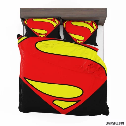 Superman Logo Man of Steel Comic Bedding Set 1