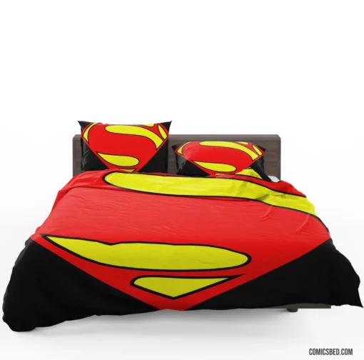 Superman Logo Man of Steel Comic Bedding Set