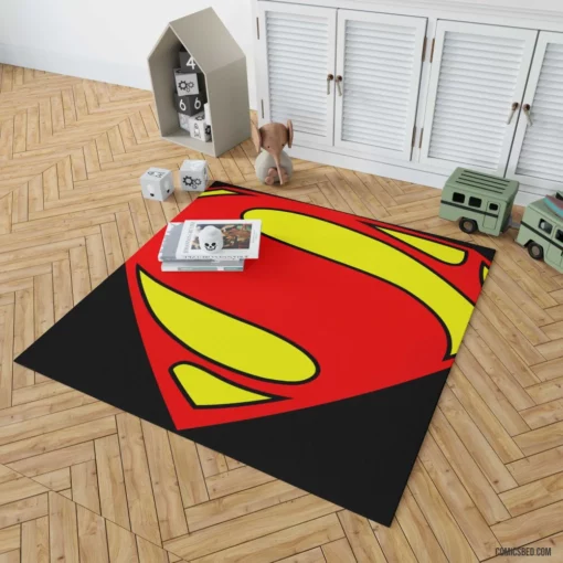 Superman Logo Man of Steel Comic Rug 1