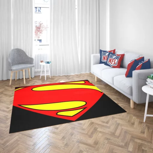 Superman Logo Man of Steel Comic Rug 2