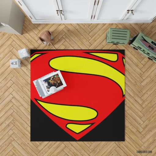 Superman Logo Man of Steel Comic Rug