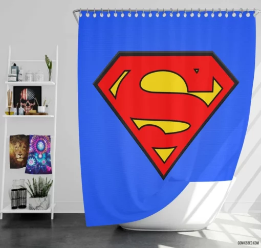 Superman Man of Steel Comic Shower Curtain