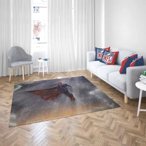 Superman Rain-Soaked Protector Comic Rug 2