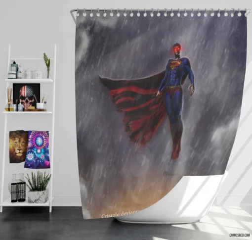 Superman Rain-Soaked Protector Comic Shower Curtain