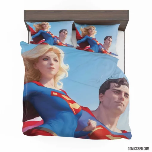 Superman Supergirl DC Kryptonian Heroes Comic Bedding Set 1