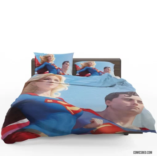 Superman Supergirl DC Kryptonian Heroes Comic Bedding Set