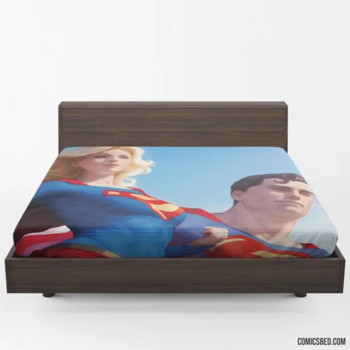 Superman Supergirl DC Kryptonian Heroes Comic Fitted Sheet