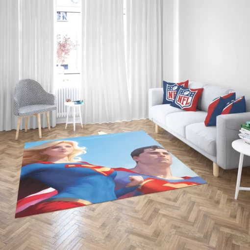 Superman Supergirl DC Kryptonian Heroes Comic Rug 2