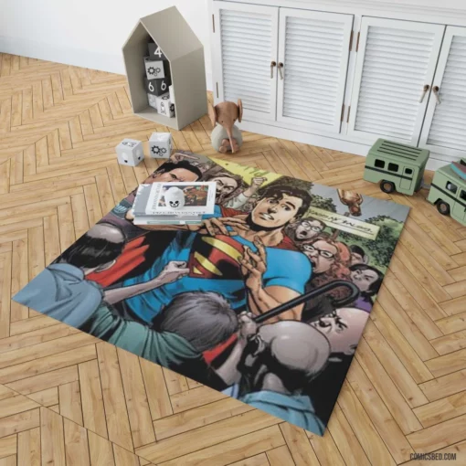 Superman The Unstoppable Hero Comic Rug 1