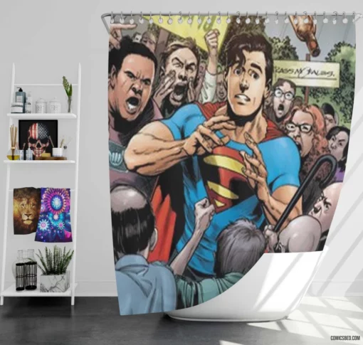 Superman The Unstoppable Hero Comic Shower Curtain