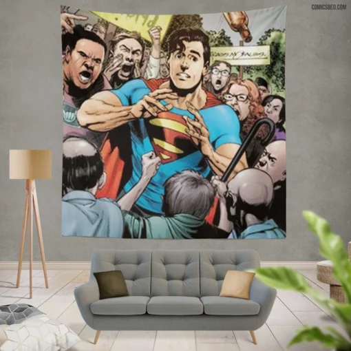 Superman The Unstoppable Hero Comic Wall Tapestry