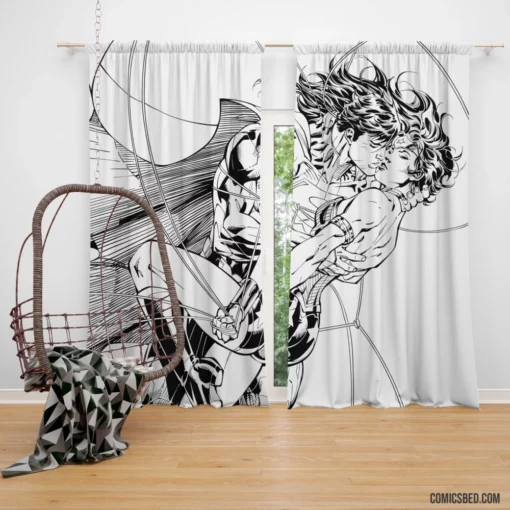 Superman Wonder Woman Power Duo Comic Curtain