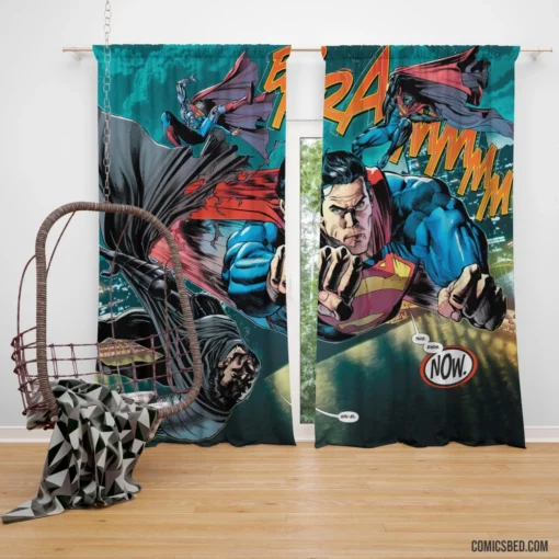 Superman vs Zod Kryptonian Clash Comic Curtain