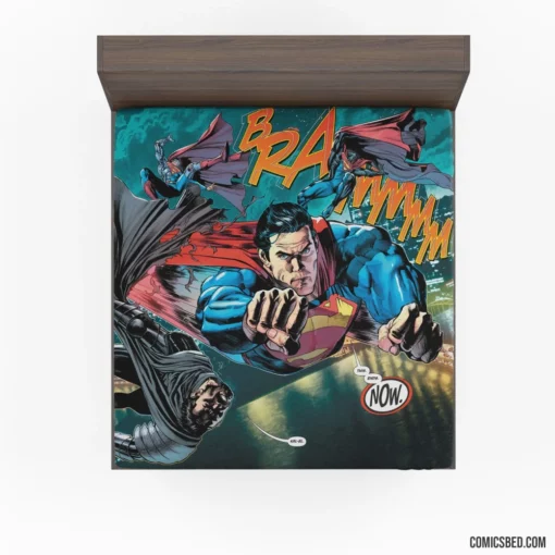 Superman vs Zod Kryptonian Clash Comic Fitted Sheet 1