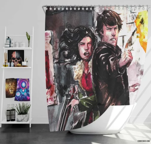 Supernatural Paranormal Quest Comic Shower Curtain