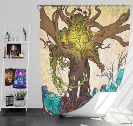 Swamp Thing DC Enigmatic Entity Comic Shower Curtain