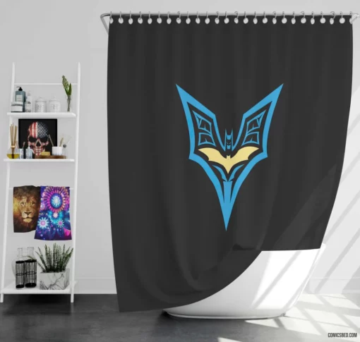 Symbol of Justice The Batman Logo Comic Shower Curtain