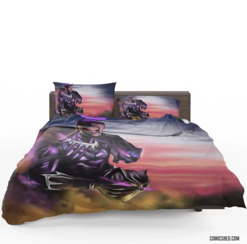 TChalla Triumph Marvel Black Panther Comic Bedding Set