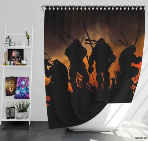 TMNT Heroes in a Half-Shell Comic Shower Curtain