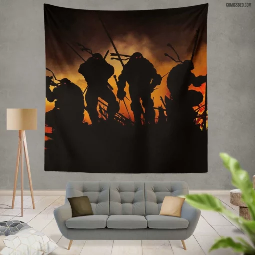 TMNT Heroes in a Half-Shell Comic Wall Tapestry