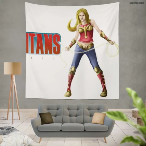 Teen Titans Cassandra Sandsmark Young Heroes Unite Comic Wall Tapestry