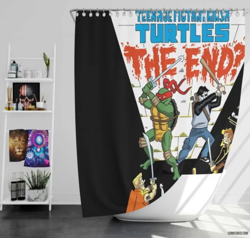 Teenage Mutant Ninja Turtles Colorful Heroes Comic Shower Curtain