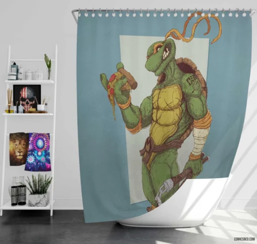 Teenage Mutant Ninja Turtles Michelangelo Heroes in a Half-Shell Comic Shower Curtain