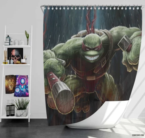 Teenage Mutant Ninja Turtles Raphael Comic Shower Curtain