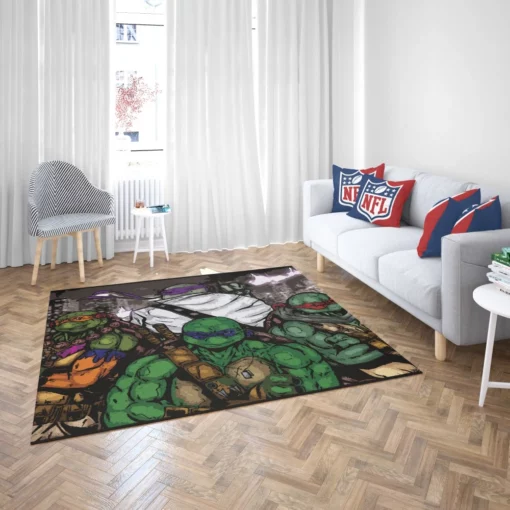 Teenage Mutant Ninja Turtles in a Half-Shell Comic Rug 2