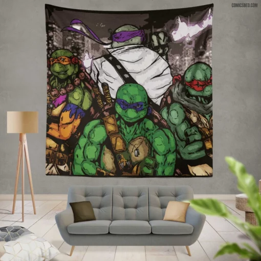 Teenage Mutant Ninja Turtles in a Half-Shell Comic Wall Tapestry