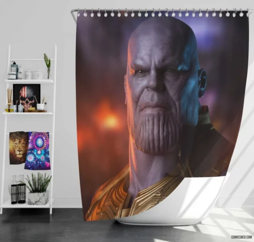 Thanos Figurine Marvel Titan Comic Shower Curtain