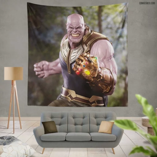 Thanos Infinity Gauntlet Marvel Conqueror Comic Wall Tapestry