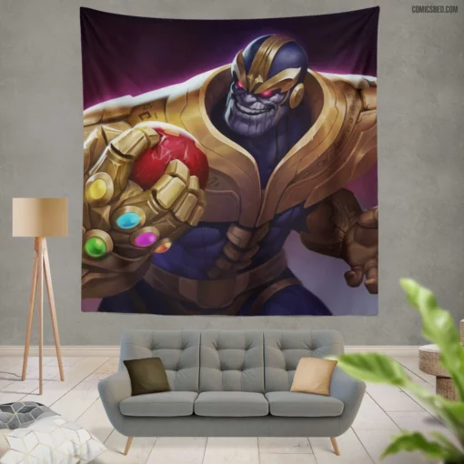 Thanos Infinity Gauntlet Marvel Power Comic Wall Tapestry