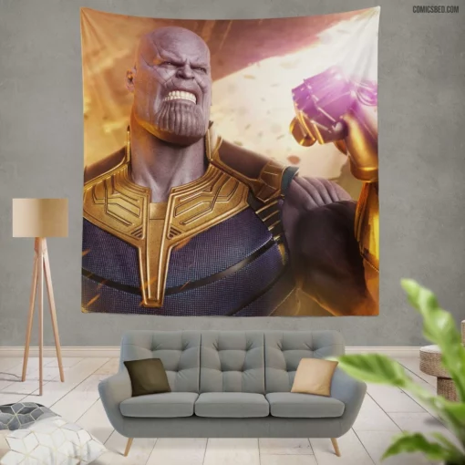 Thanos Marvel Cosmic Conqueror Comic Wall Tapestry