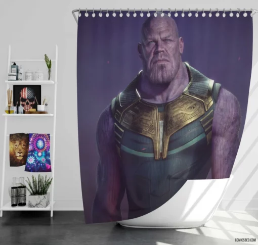 Thanos Marvel Infinite Power Revealed Comic Shower Curtain