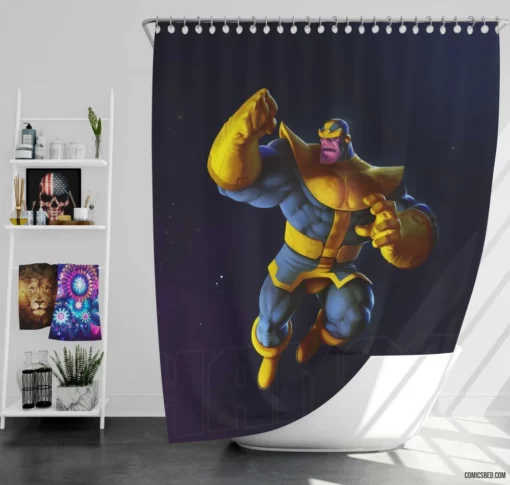 Thanos Marvel Relentless Pursuer Comic Shower Curtain