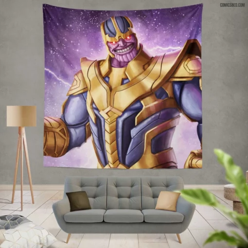 Thanos Marvel Ruthless Conqueror Comic Wall Tapestry