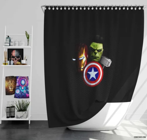The Avengers Earth Mightiest Heroes Comic Shower Curtain