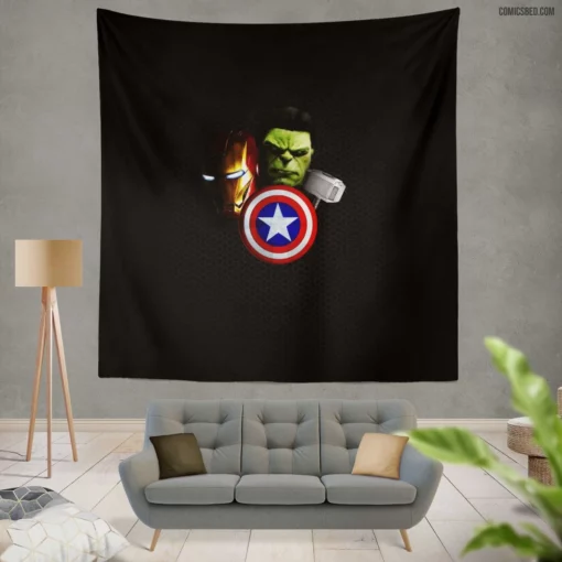 The Avengers Earth Mightiest Heroes Comic Wall Tapestry