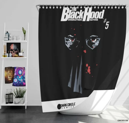 The Black Hood Vigilante Avenger Comic Shower Curtain