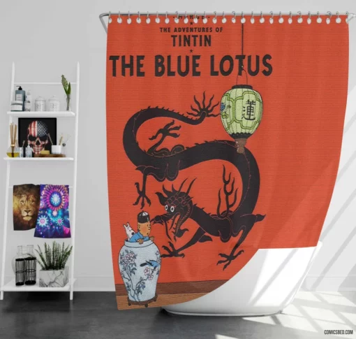 The Blue Lotus Mystical Chronicles Comic Shower Curtain