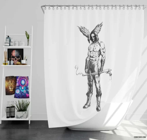 The Crow Gothic Avenger Saga Comic Shower Curtain