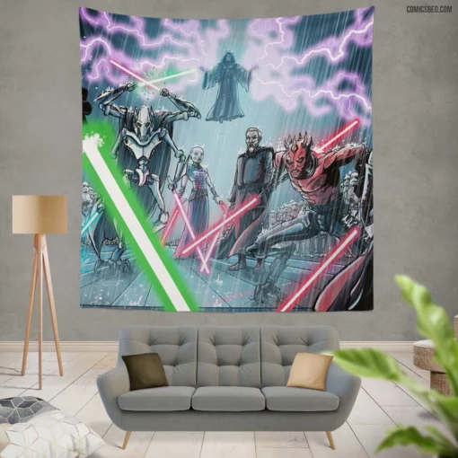 The Dark Side Darth Vader Darth Maul Comic Wall Tapestry