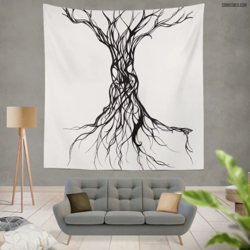 The Evil Tree Supernatural Horror Comic Wall Tapestry