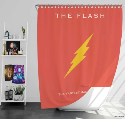 The Flash Speedster Heroic Tale Comic Shower Curtain