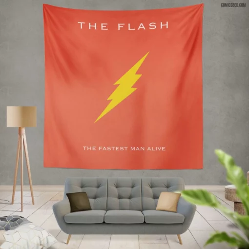 The Flash Speedster Heroic Tale Comic Wall Tapestry